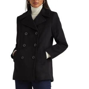 Womens Wool Pea Coat Dark Navy Polo Ralph Lauren
